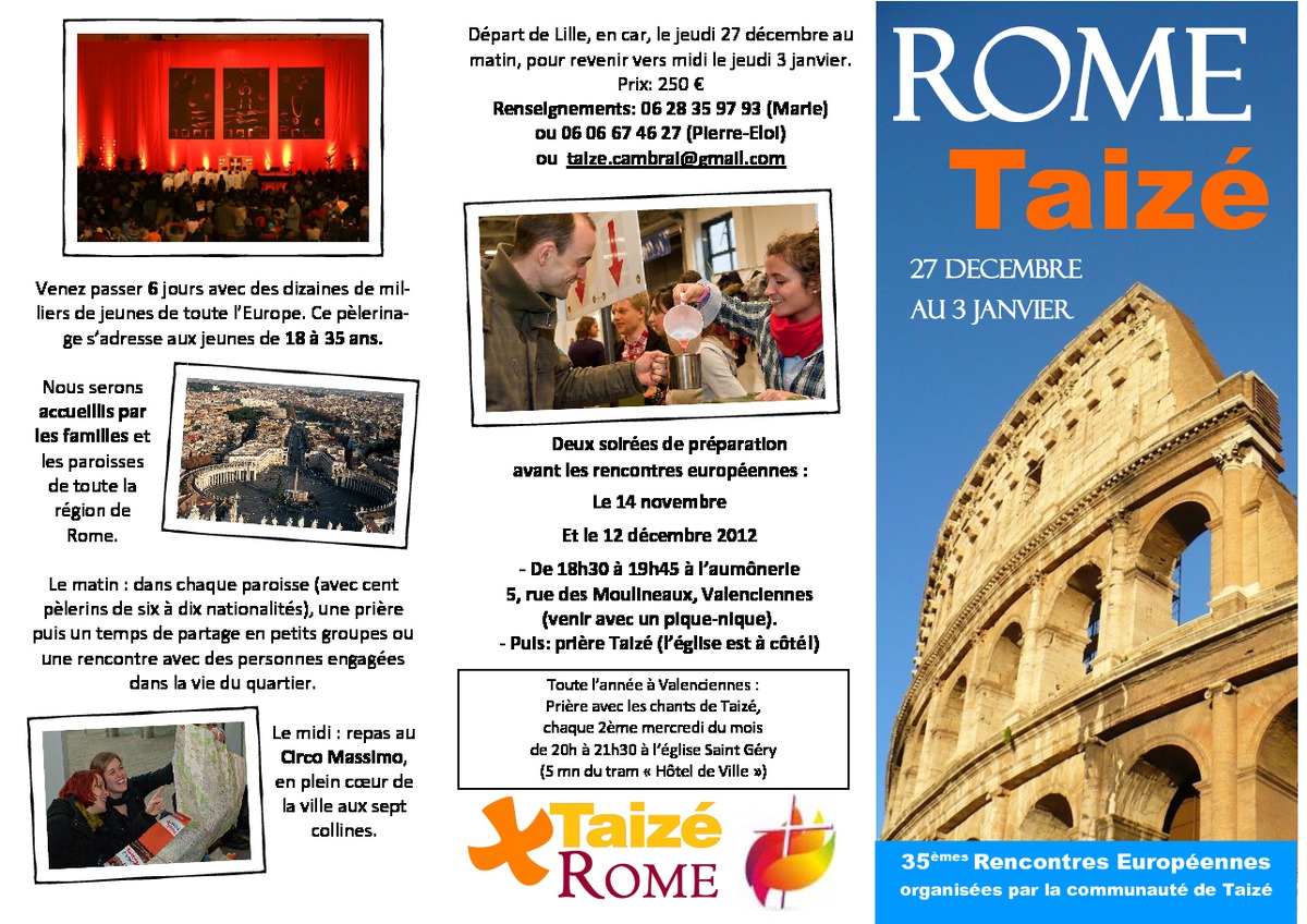 rencontres européennes de taizé rome