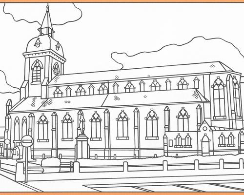 Coloriage église St Martin pour enfants (Source :