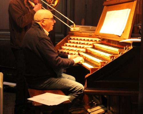 Marc Carlier à l'orgue et Henri Vitté au trombone.
