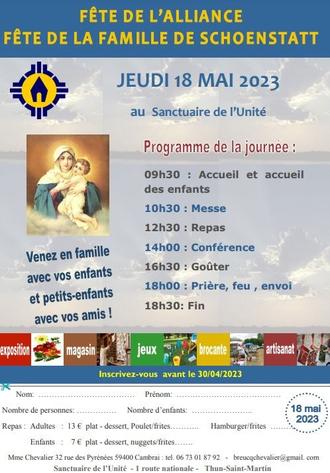 Invitation Sanctuaire de l'Unite 18 mai 2023
