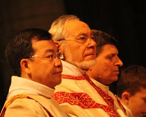 Joseph N'Guyen et les abbés Merville et Descarpent