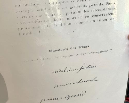signature des sœurs martyrisées
