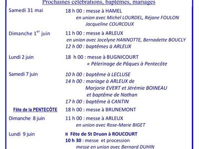 2025-05-25#01 mai!juin - prochaines celebrations