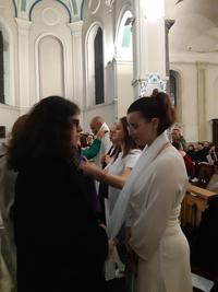 paques remise echarpe blanche neophytes somain