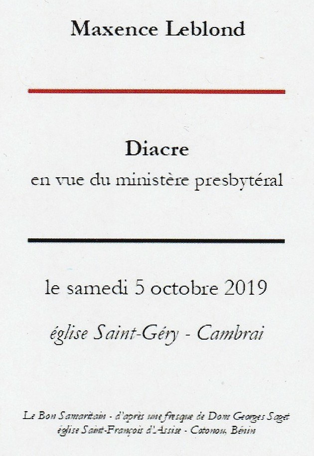 2019-10-05 ordination diaconale de Maxence Leblond