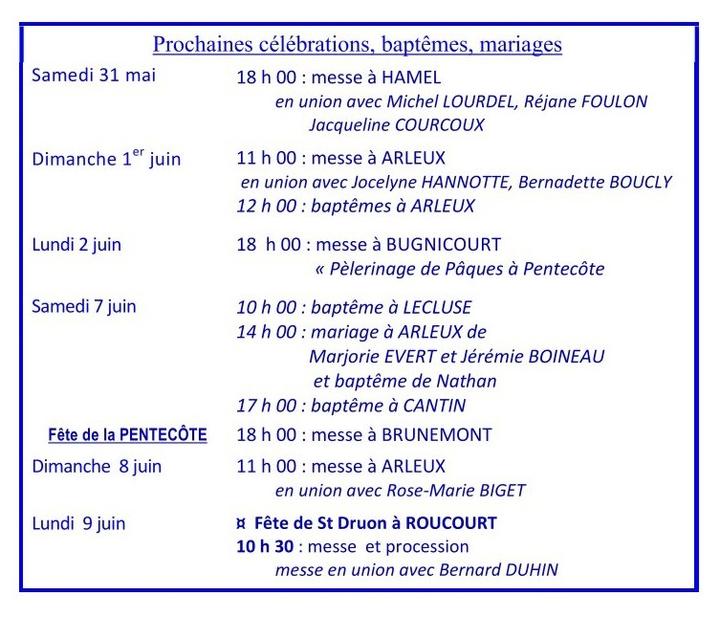 2025-05-25#01 mai!juin - prochaines celebrations