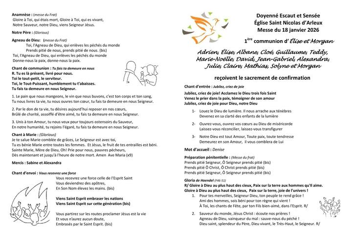 2026-01- 18 janvier - ARLEUX Confirmations et 1ere