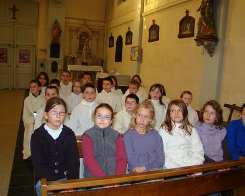 à l'église