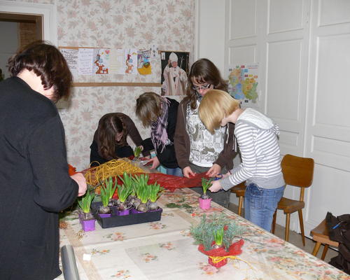 la déco des pots de jacinthes
