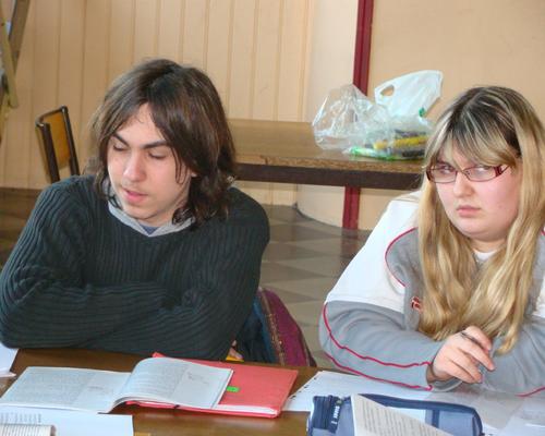 élèves studieux