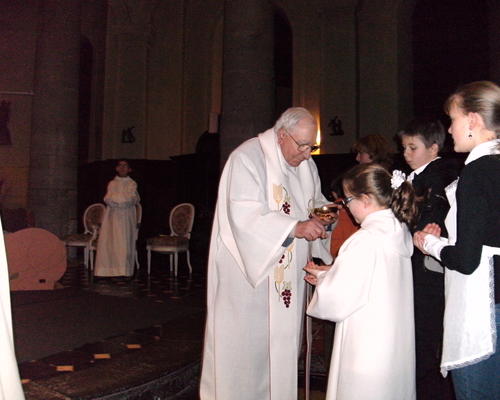 bénédiction des enfants et communion