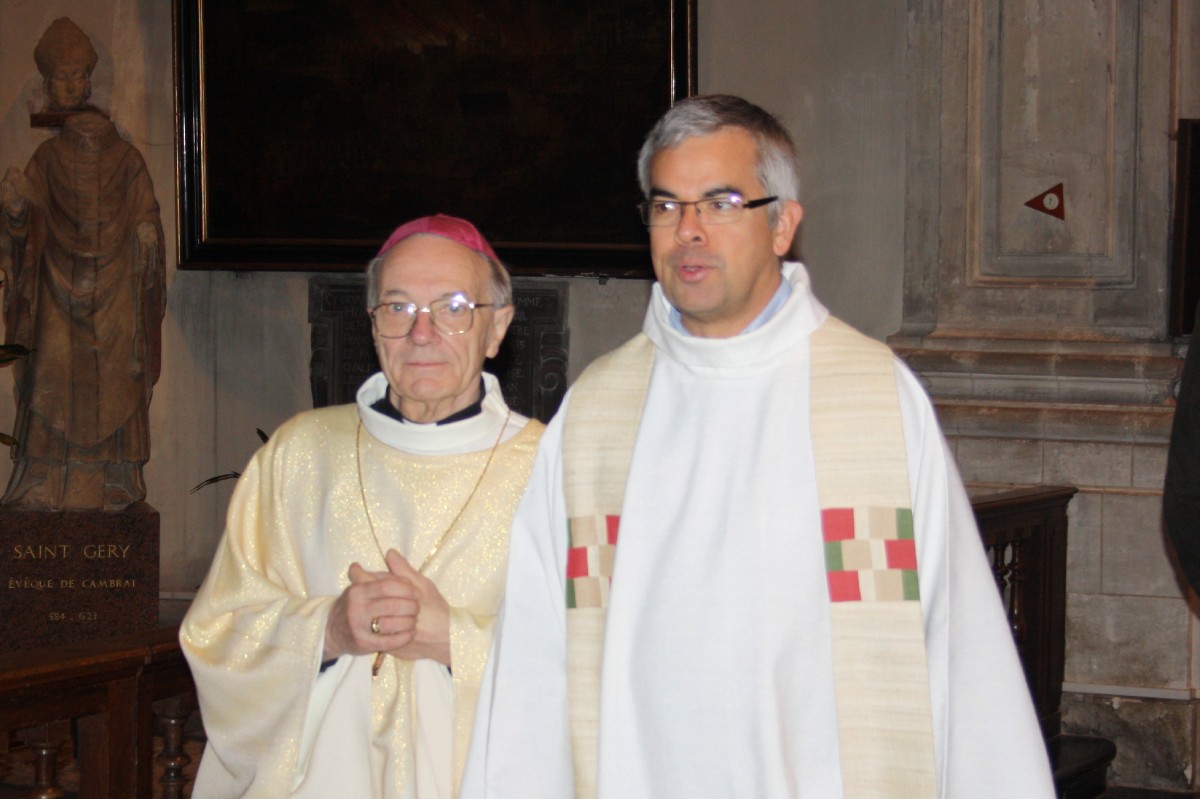 Mgr Perrier et le Père Launay