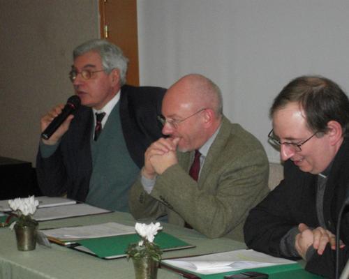 Pasteur Jean-Arnold de Clermont, Père Dominique Foyet, Père Bruno Feillet (de gauche à droite)