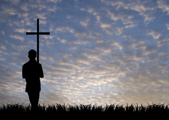 young man with cross