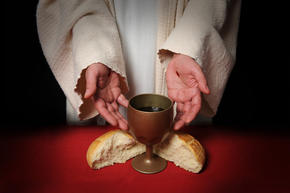 pain vin J&eacute;sus mains