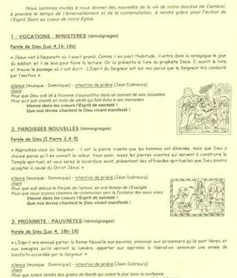 la feuille de chants