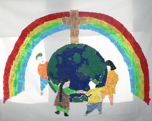 Mosaique réalisé par les jeunes.