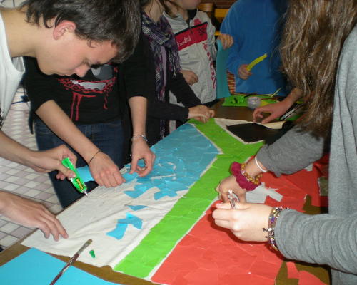 Un drapeau en cours