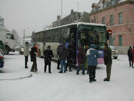 Départ sous la neige