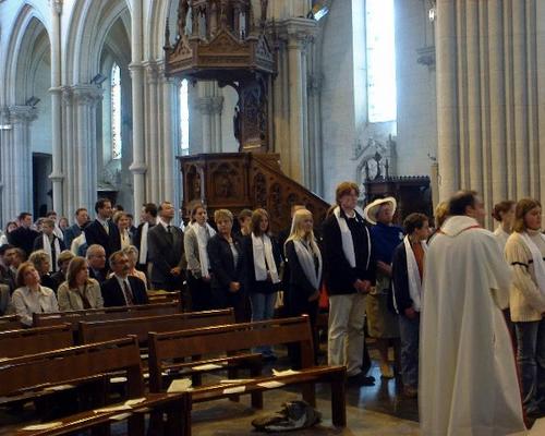 procession pour recevoir l'onction