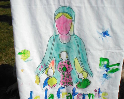 bannière fabriquée par les enfants