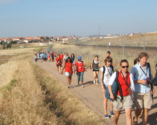 Quelques kilomètres de marche étaient nécessaires pour aller écouter le témoignages des religieuses au Carmel de Salamanque