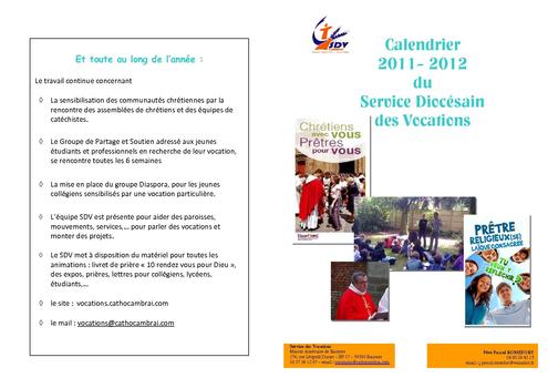Calendrier SDV 2011-2012