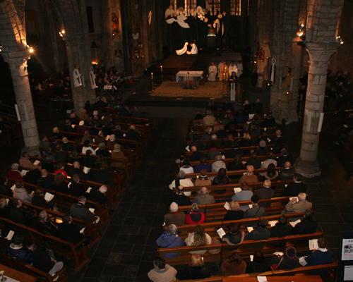 L'église était bien remplie pour cette messe du 25 décembre.
