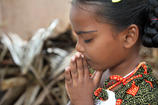 Indian Village  Little Girl Praying