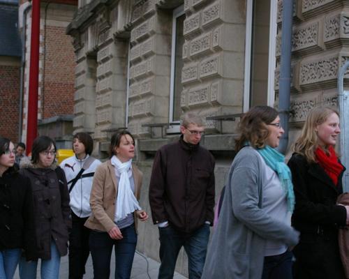 arrivée sur la place