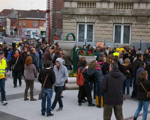 arrivée sur la place