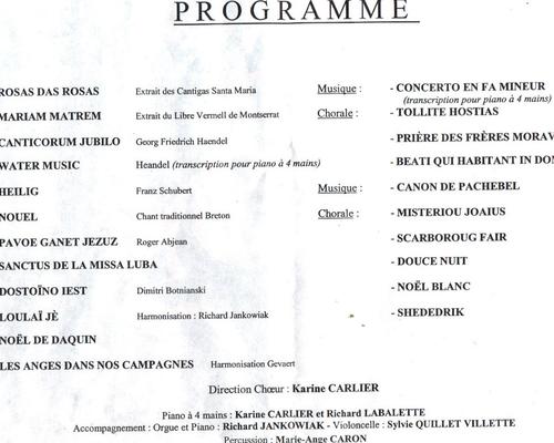 programme musical