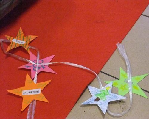 Les étoiles réalisées par les enfants.