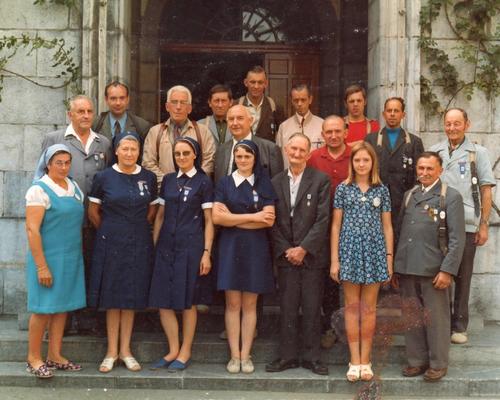 Des hospitaliers et hospitalières du Train Violet en 1975