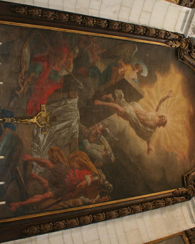 Toile du XVIIIe siècle située dans le croisillon nord de la collégiale.