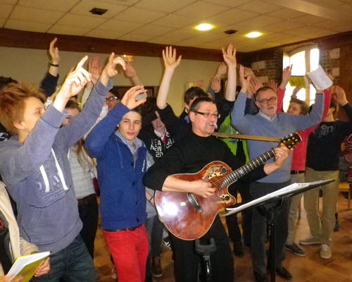 ...autour de Bertrand Devos et sa guitare!