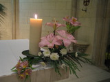 le bouquet sur l'autel