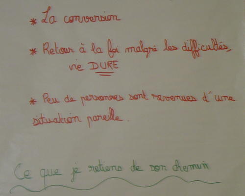 Bilan du témoignage