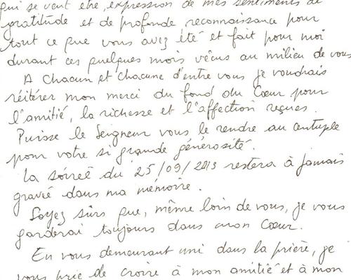 remerciements aux généreux donateurs du doyenné