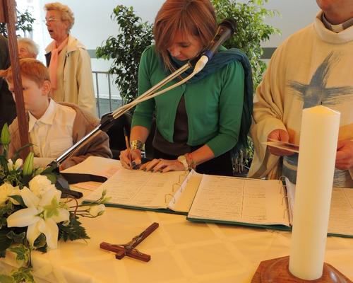 signatures sur les registres des baptêmes