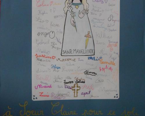 Remerciements des enfants à Soeur Claire