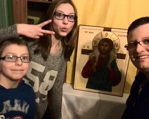 Icone du Bon Pasteur chez des jeunes de l'AEP Maub
