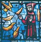Vitrail de l'église de la Réconciliation à Taizé