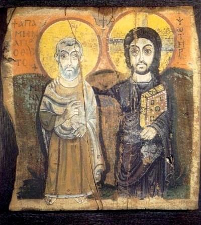 Icone du Christ et fe l'abbe Mena