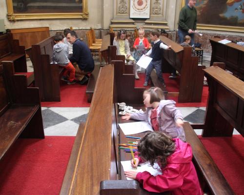 A la Rotonde, avec les enfants.