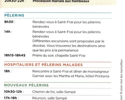 Programme du mardi 22