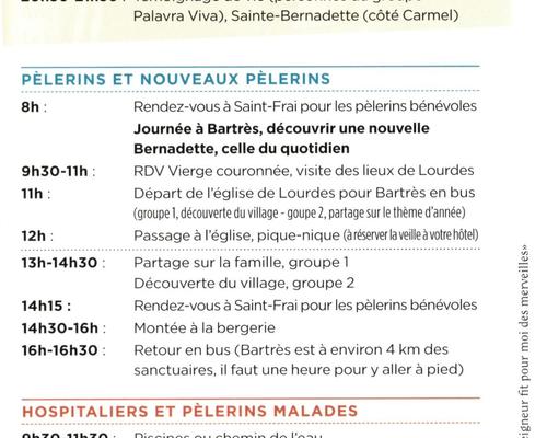 Programme du lundi 21