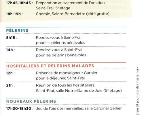 Programme du dimanche 20