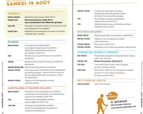 Programme du samedi 19
