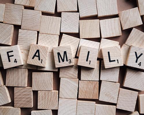 family, letters, scrabble